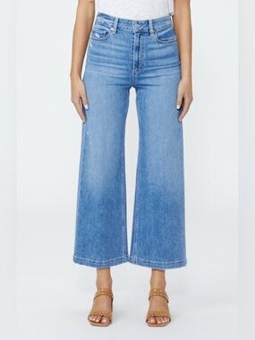 PAIGE Anessa High-Rise Crop Wide-Leg Jeans 28